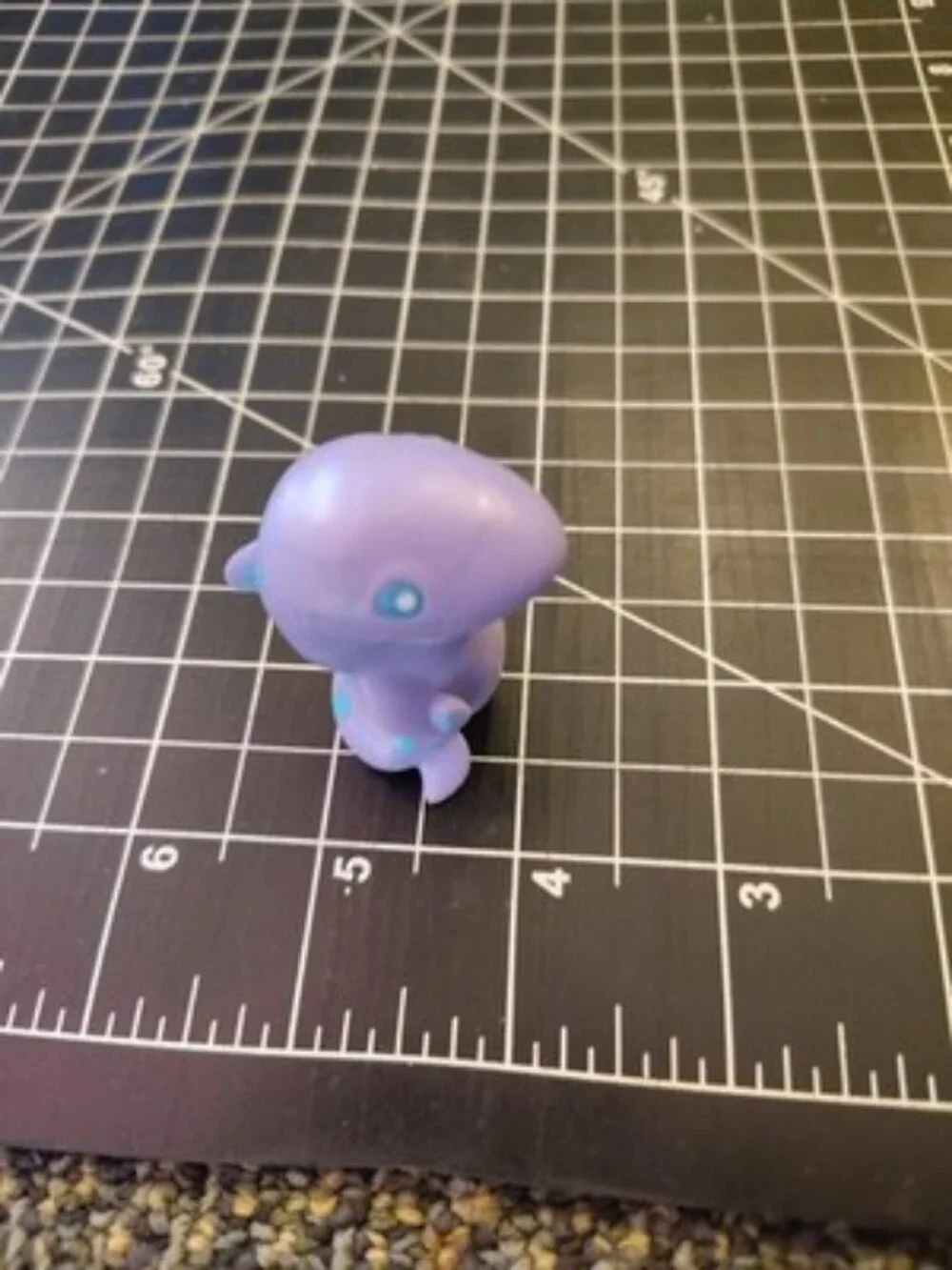 Disney Miniature Shark Figure Purple Smiling Cake Topper-Just Play 1.5